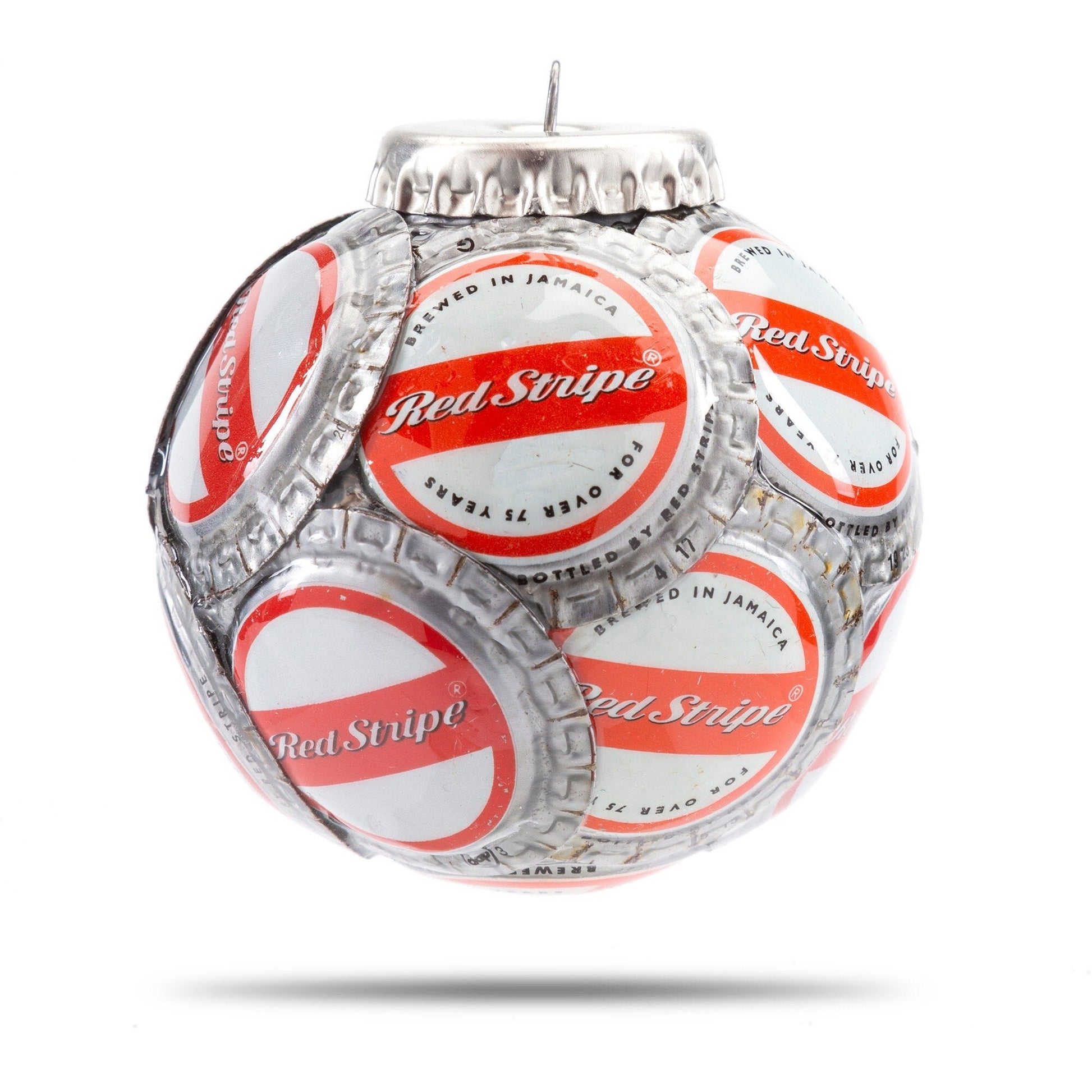 Red Stripe Bottle Cap Ornament